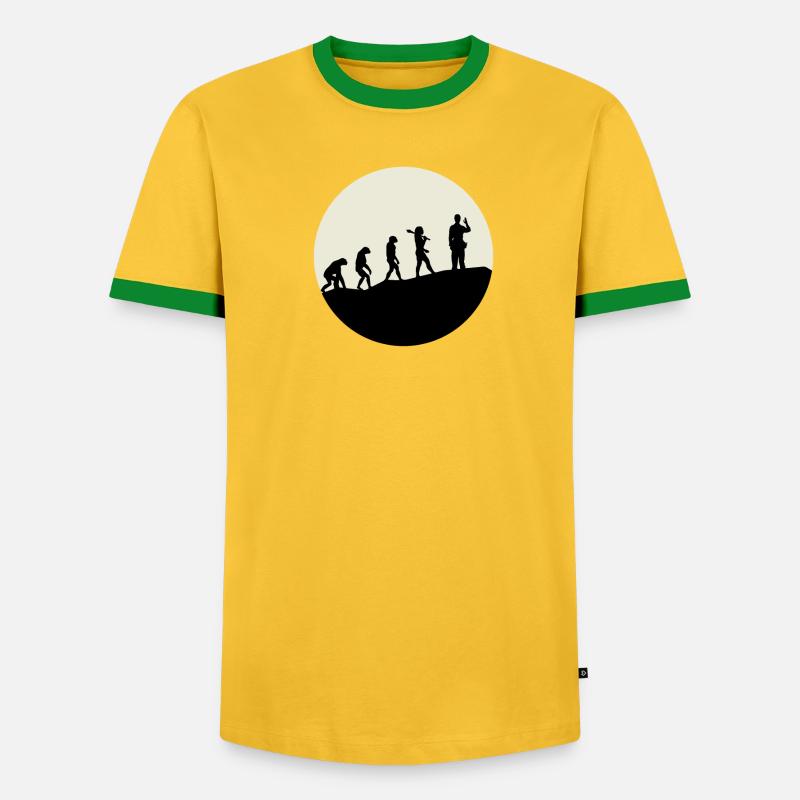 Laborer's Evolution Moon - Men's Ringer Shirt - undefined