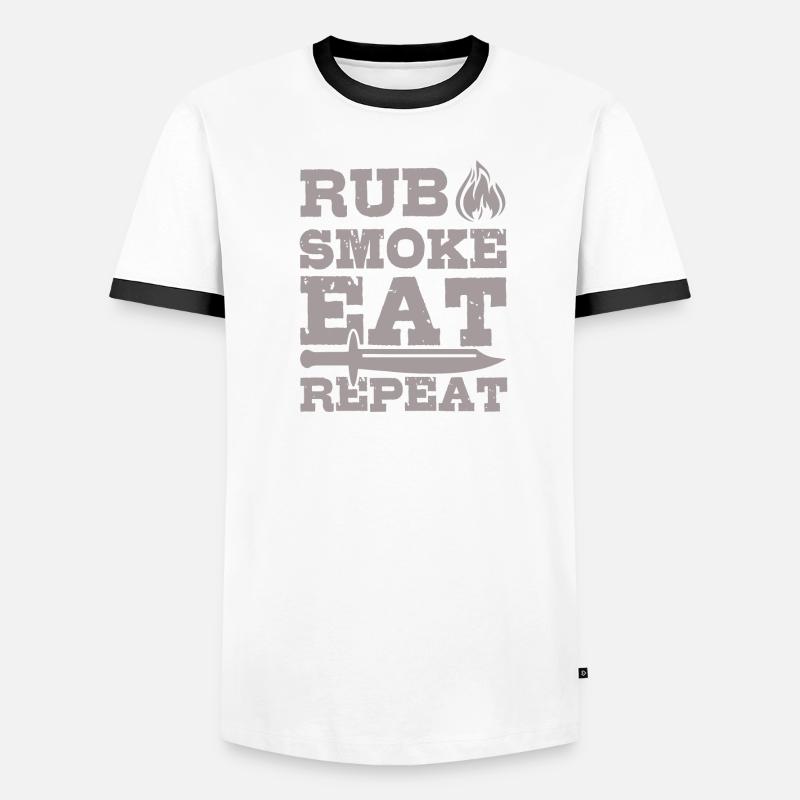 BBQ Grill RUB MANGER RÉPÉTER T-shirt contrasté Homme