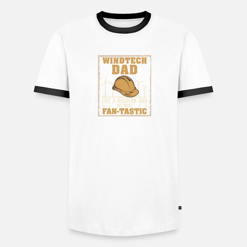 Windtech Dad Fan-tastic Éolienne drôle Technicien T-shirt contrasté Homme