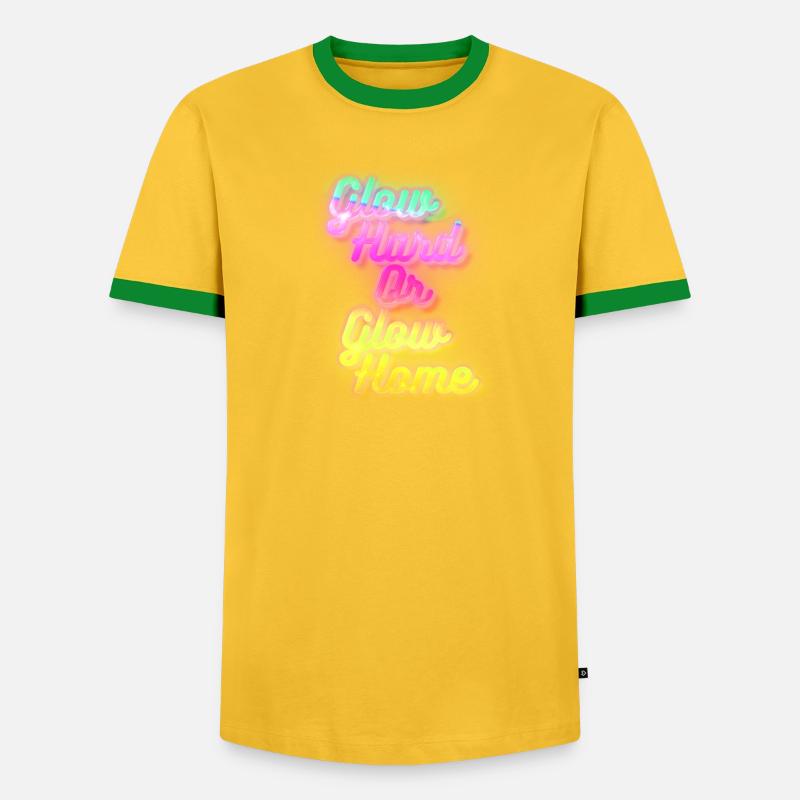 Glow Hard oder Glow Home - Männer Kontrast-T-Shirt - undefined