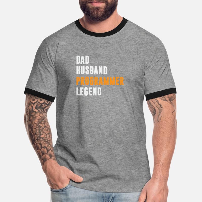 Papa Mari Programmeur Legend Coder Coding T-shirt contrasté Homme