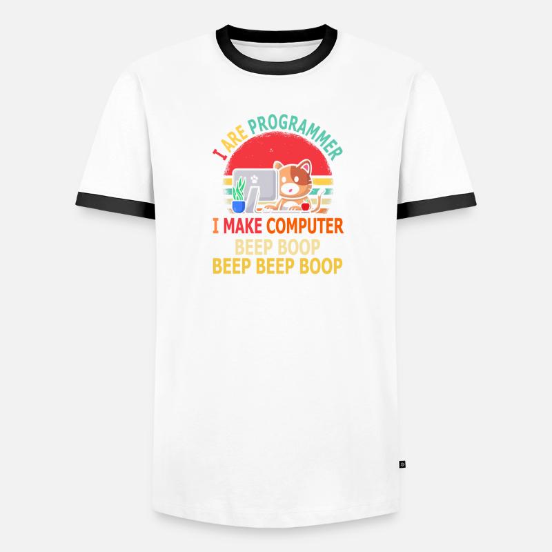 Je suis programmeur Je fais un bip d’ordinateur Boop T-shirt contrasté Homme