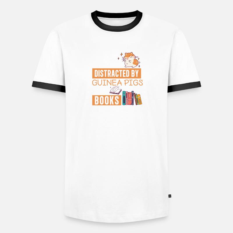 Facilement distrait par les cochons d'Inde drôle T-shirt contrasté Homme
