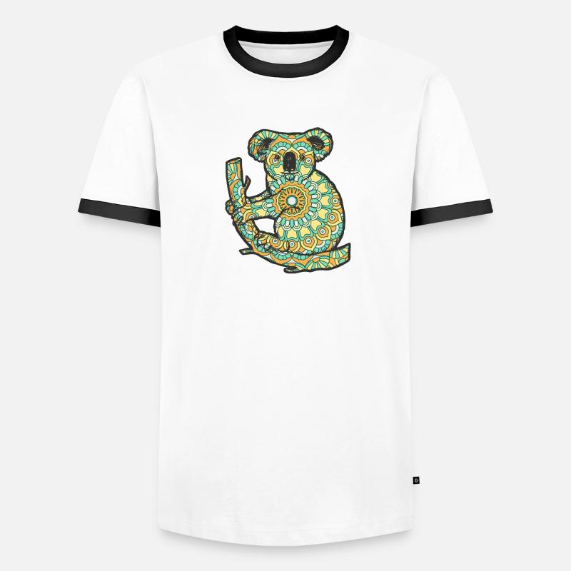 Mandala Koala Geometric Pattern Art Men's Ringer Shirt
