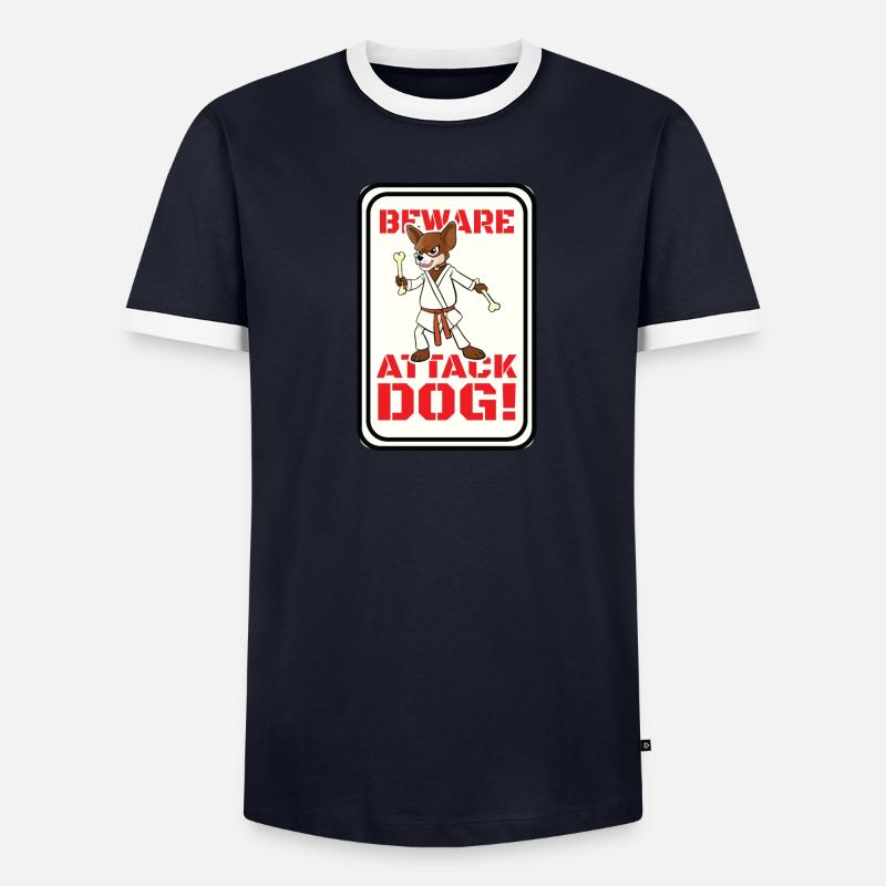 Beware Attack Dog! Männer Kontrast-T-Shirt