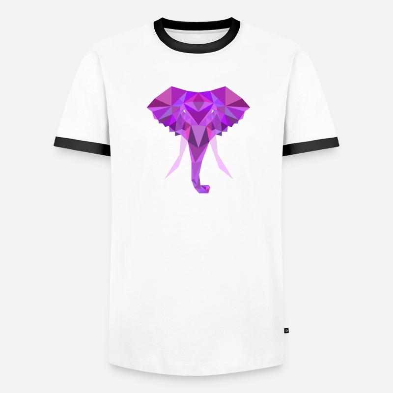 Elefant Low Poly Polygon Männer Kontrast-T-Shirt