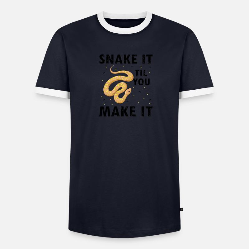 King python design pour les amateurs de serpents T-shirt contrasté Homme
