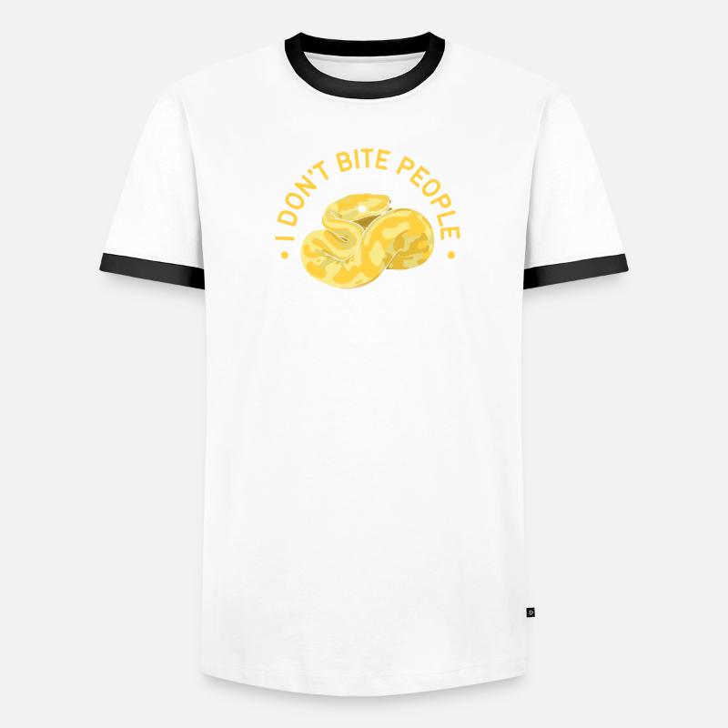 Banana Ball Python I Don't Bite I Hug Only Men's Ringer Shirt