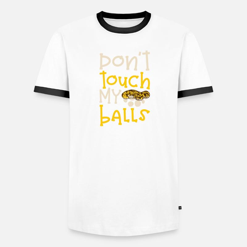 Banana Ball Python Don't Touch My Balls Men's Ringer Shirt