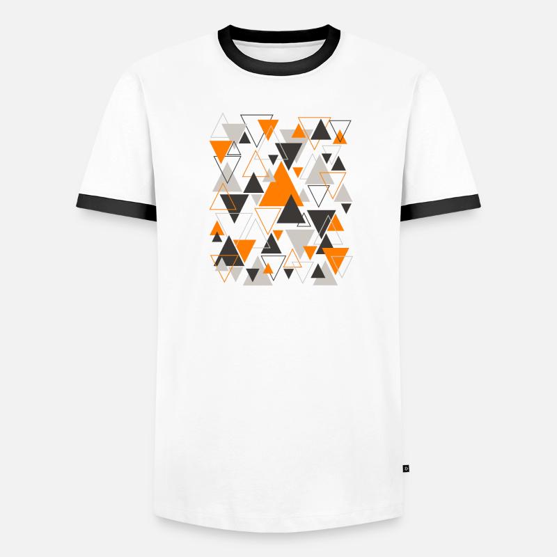 Triangle Pattern Design Orange T-shirt contrasté Homme