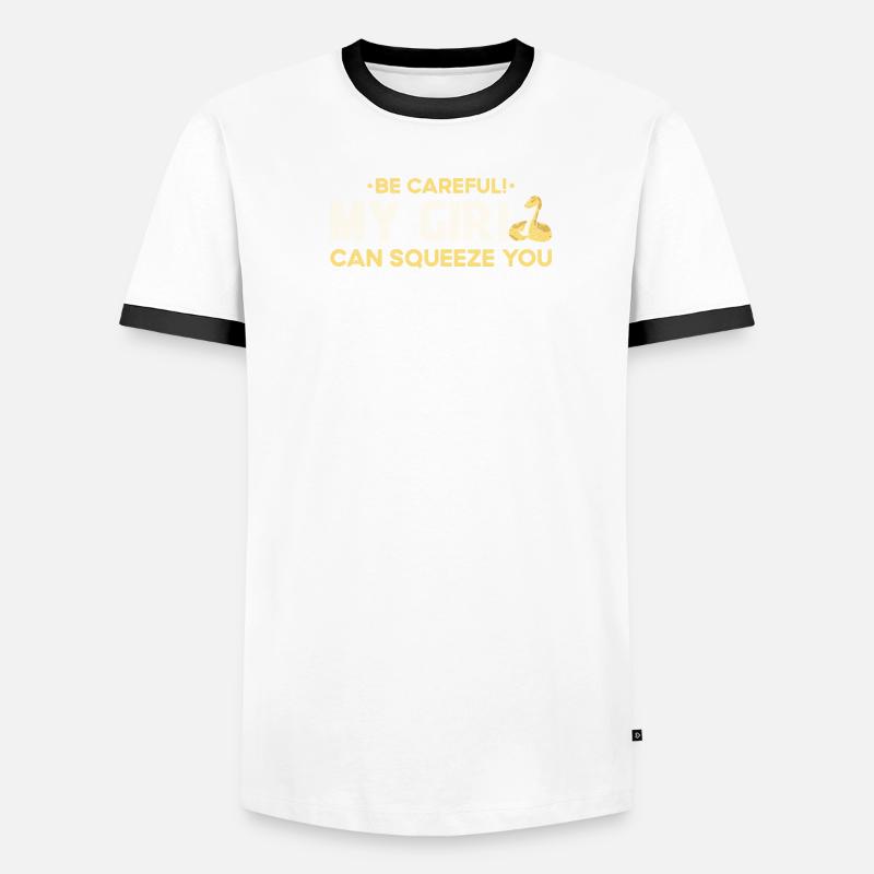 Banana Ball Python Aufpassen Mein Mädchen Kann Männer Kontrast-T-Shirt