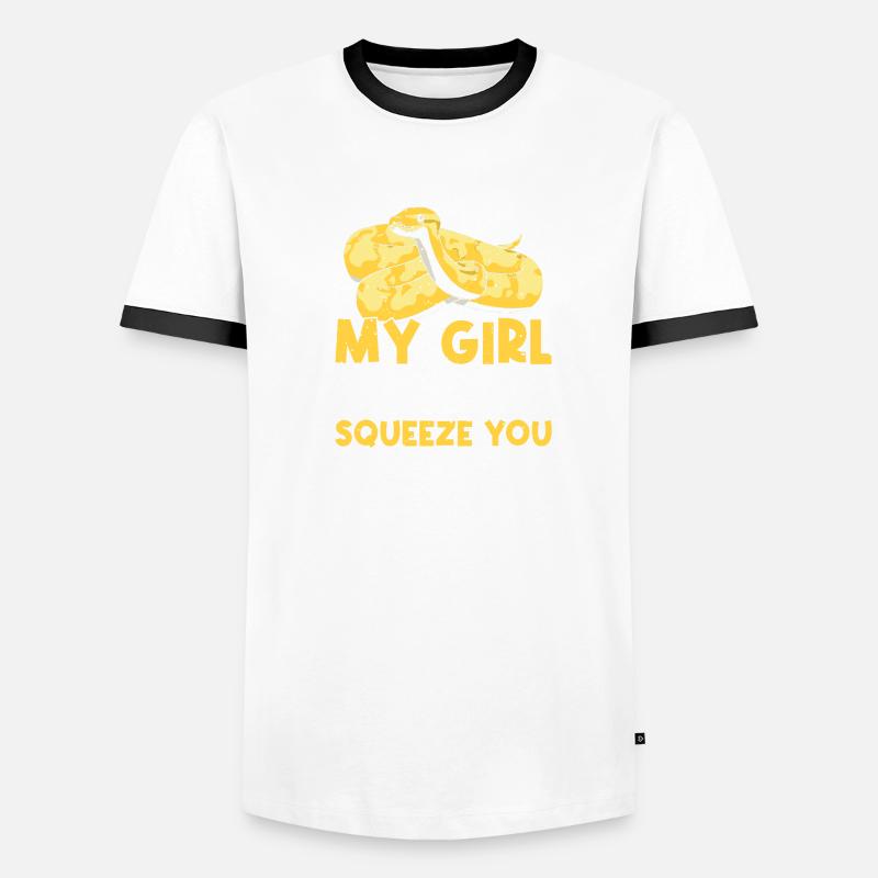 Banana Ball Python Aufpassen Mein Mädchen Kann Männer Kontrast-T-Shirt