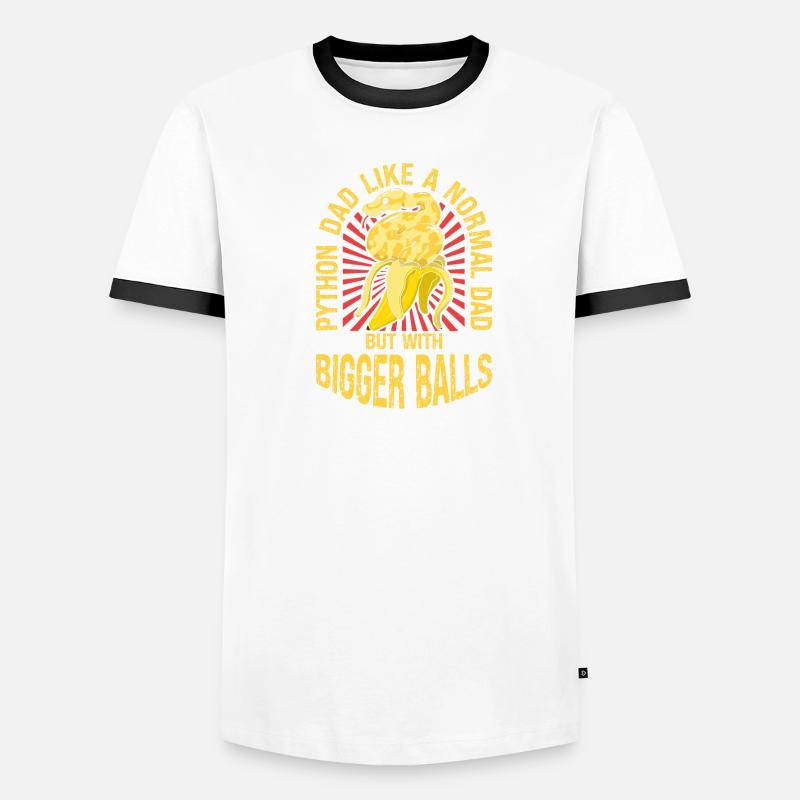 Banana Ball Python Dad Like A Regular Dad But Men's Ringer Shirt