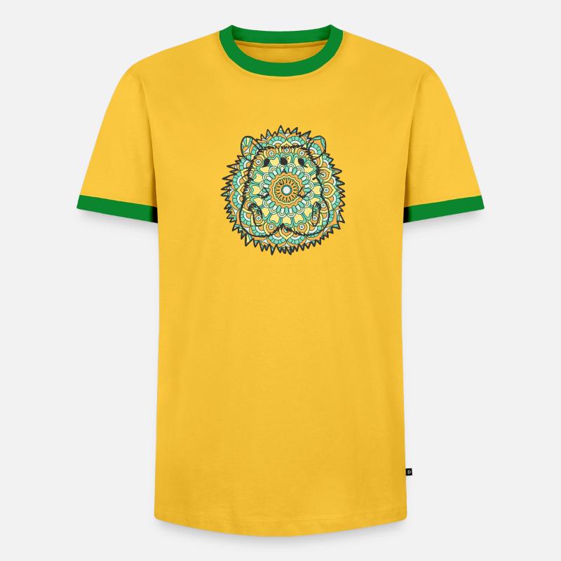 Mandala Hedgehog Geometry Pattern - Men's Ringer Shirt - undefined