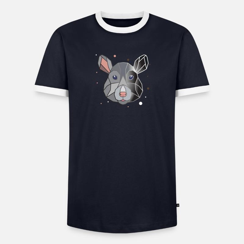 Ratte Polygon Männer Kontrast-T-Shirt