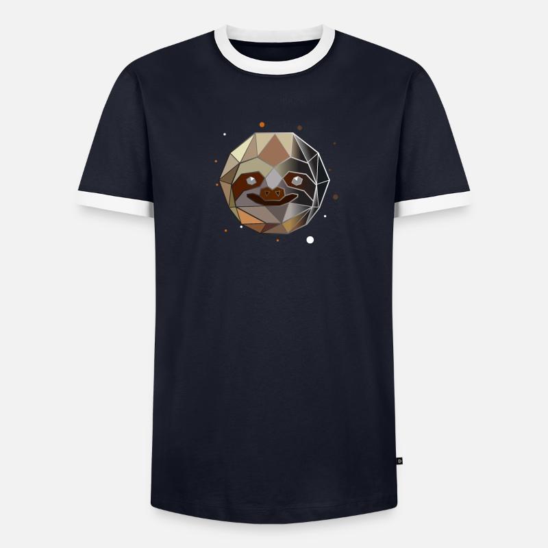 Faultier Polygon Männer Kontrast-T-Shirt
