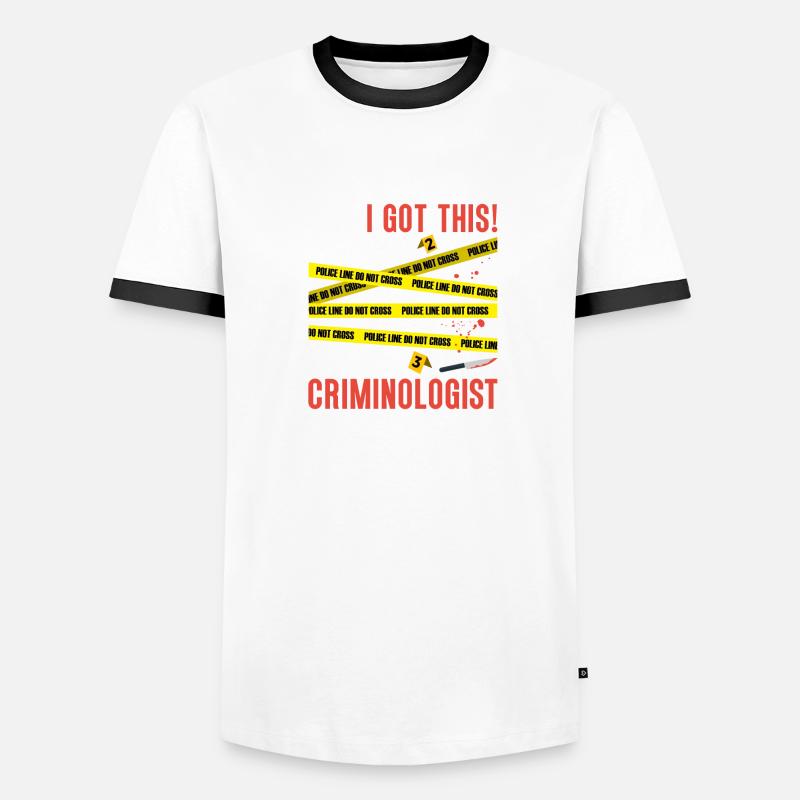 Securing traces - Kripo Polizei Kriminaltechnik Men's Ringer Shirt