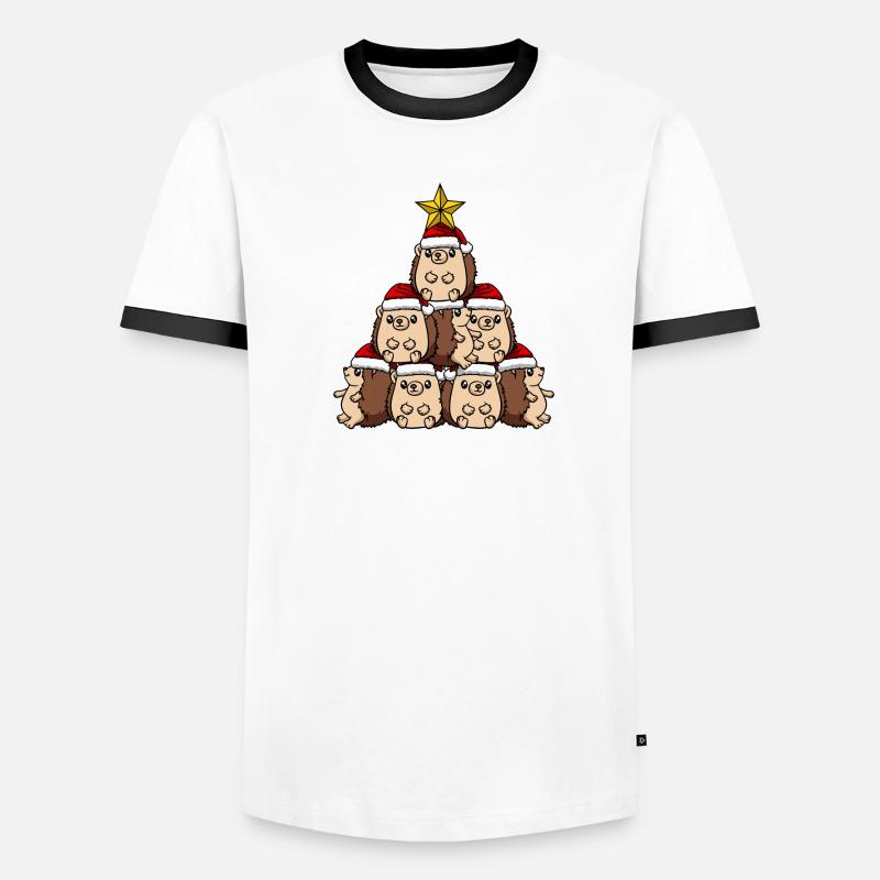 Arbre de Noël hérisson T-shirt contrasté Homme