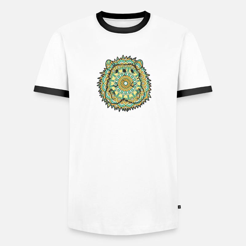 Mandala Hedgehog Geometric Pattern Art Men's Ringer Shirt