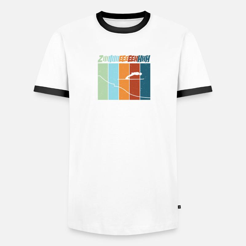 Saut à ski Pull Call Funny Ski Flying T-shirt contrasté Homme