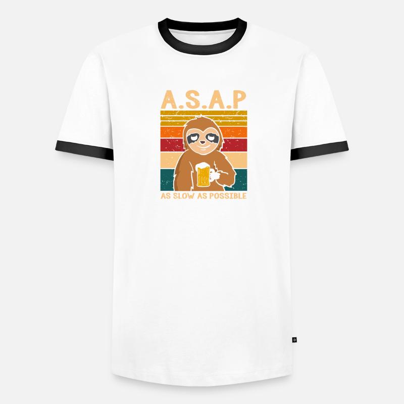 A.S.A.P. As Slow As Possible Sloth Men's Ringer Shirt
