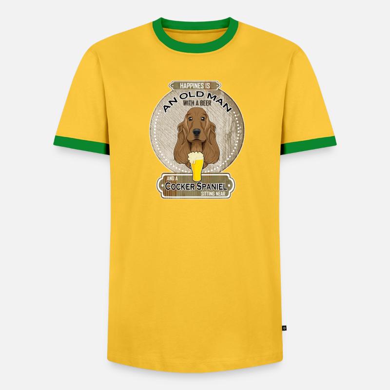 Cocker Spaniel Dad Beer Lover - Männer Kontrast-T-Shirt - undefined