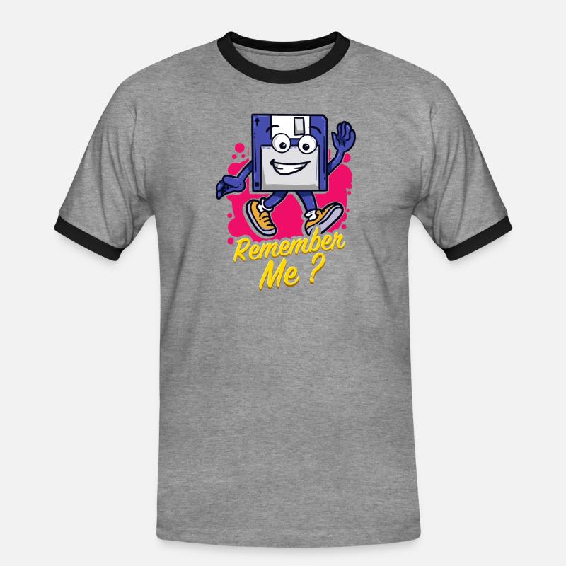 Programmierer Retro-diskette Floppy disc - Männer Kontrast-T-Shirt - Grau meliert/Schwarz