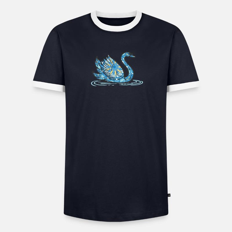 Mandala Swan Geometry Pattern T-shirt contrasté Homme