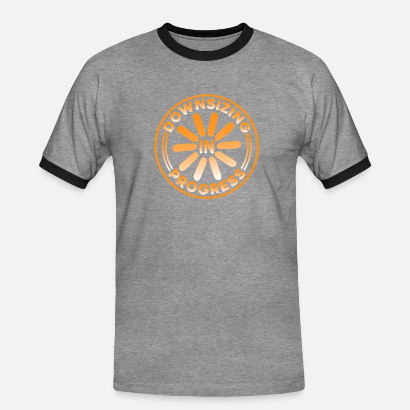 Downsizing In Progress 15 - Männer Kontrast-T-Shirt - Grau meliert/Schwarz