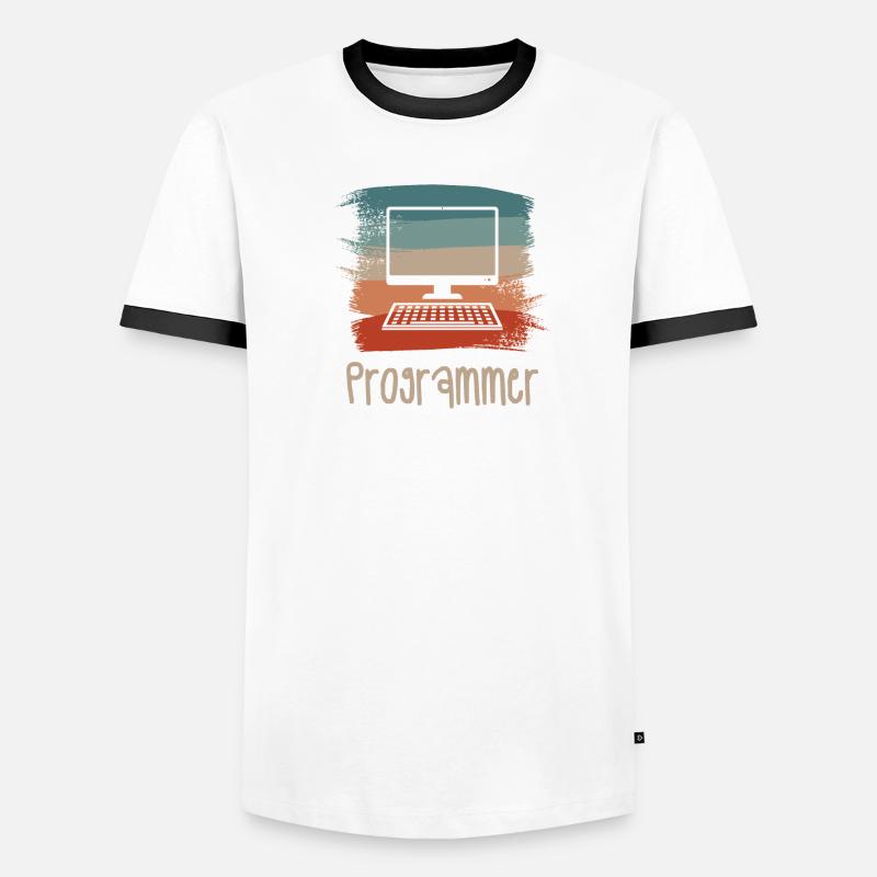 Retro Vintage Programmer Computer Programming Men's Ringer Shirt