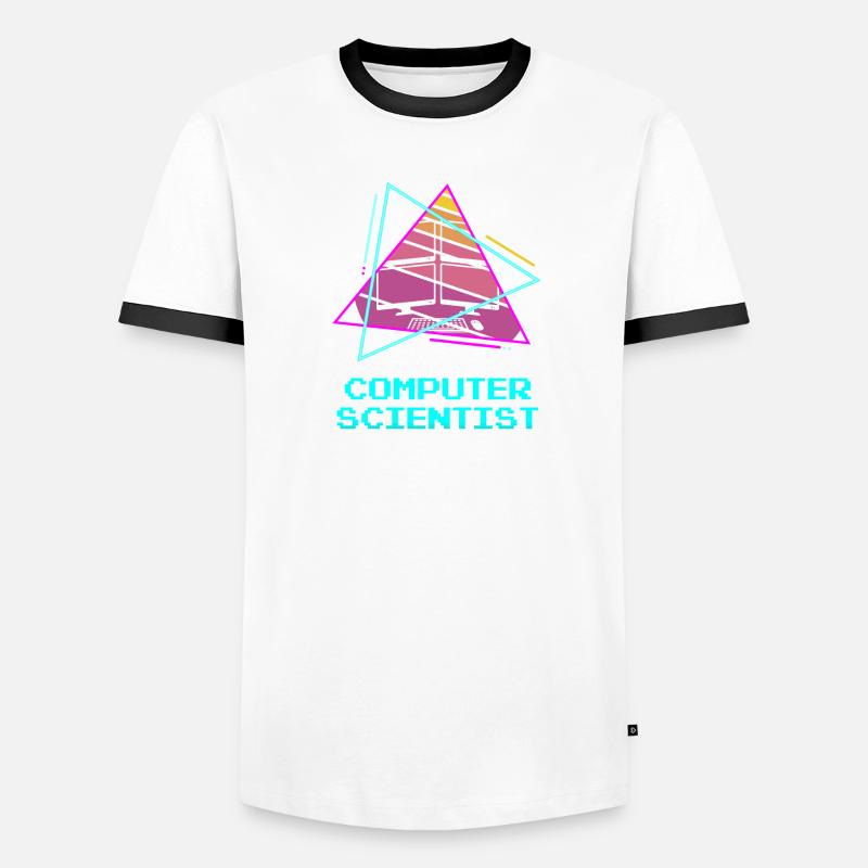 Retro Computer Scientist Information Men's Ringer Shirt
