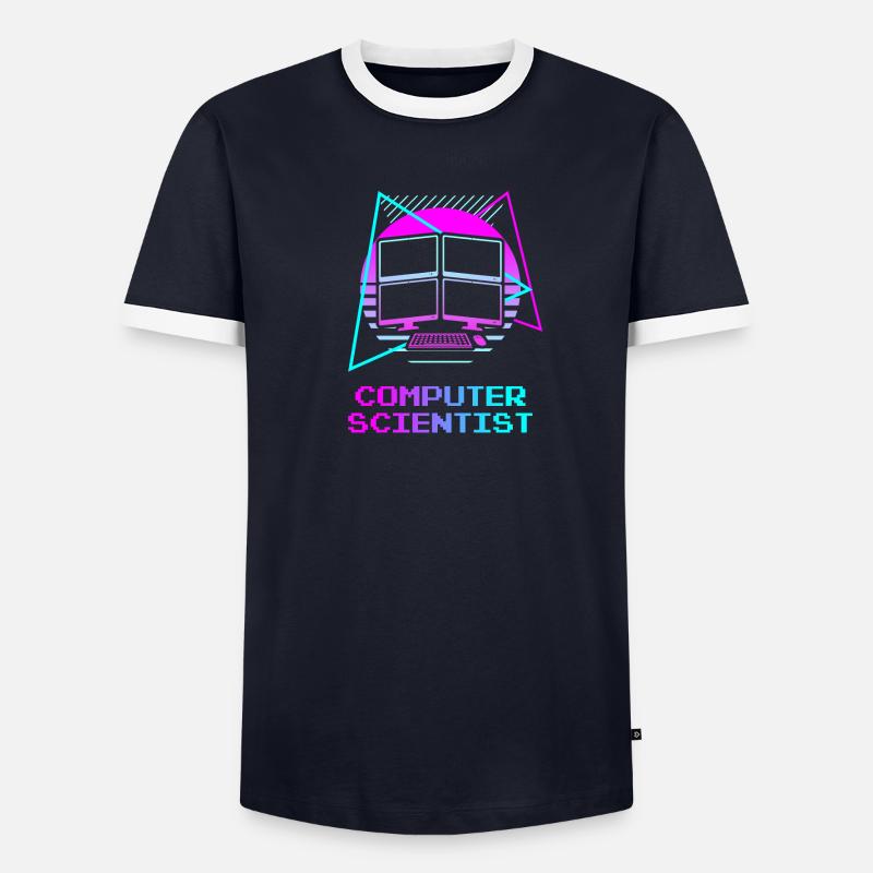 Retro Computer Scientist Information - Männer Kontrast-T-Shirt - undefined