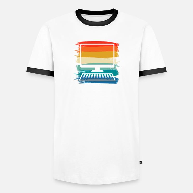 Retro Vintage Programmer Computer Programming Men's Ringer Shirt