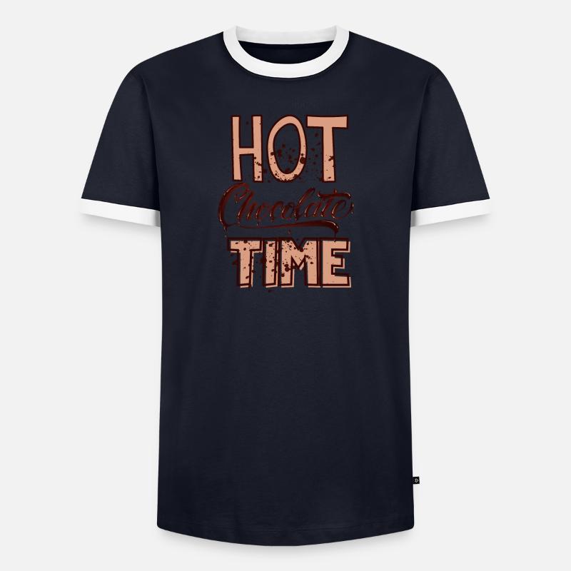 Citations d’hiver mignonnes - temps de chocolat chaud T-shirt contrasté Homme