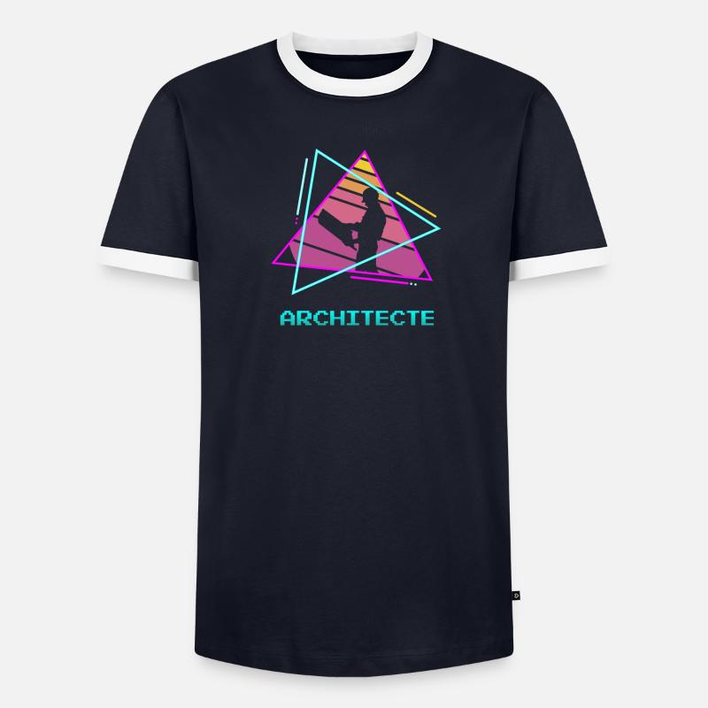 Retro Architecte Architecture Architectural Männer Kontrast-T-Shirt