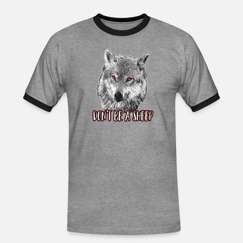 Don't be a sheep - Men's Ringer Shirt - heather grey/black