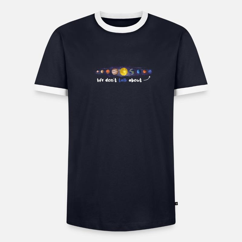 Pluto 1930-2006 Never Forget Männer Kontrast-T-Shirt