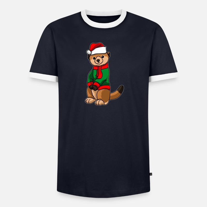 Suricates avec pull de Noël - T-shirt contrasté Homme - undefined