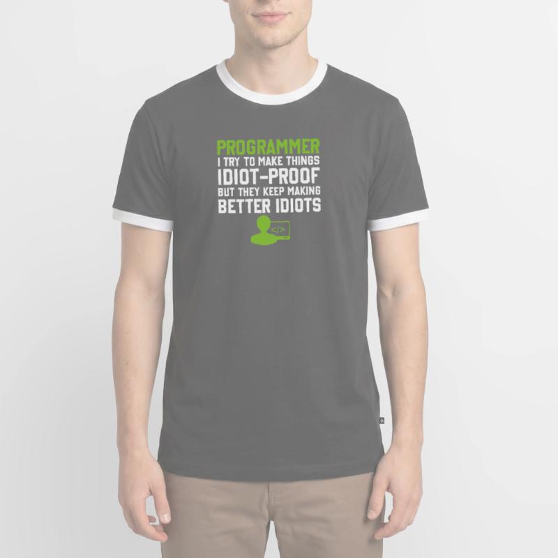 Programming Slogan Software Developer Computer Eng Männer Kontrast-T-Shirt