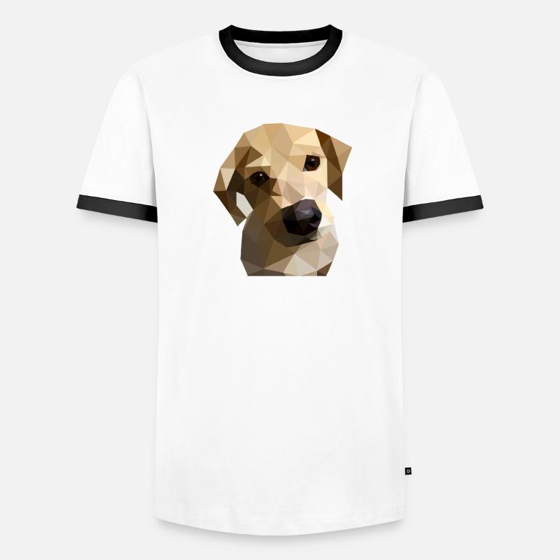 Low Poly Labrador Dog Men's Ringer Shirt