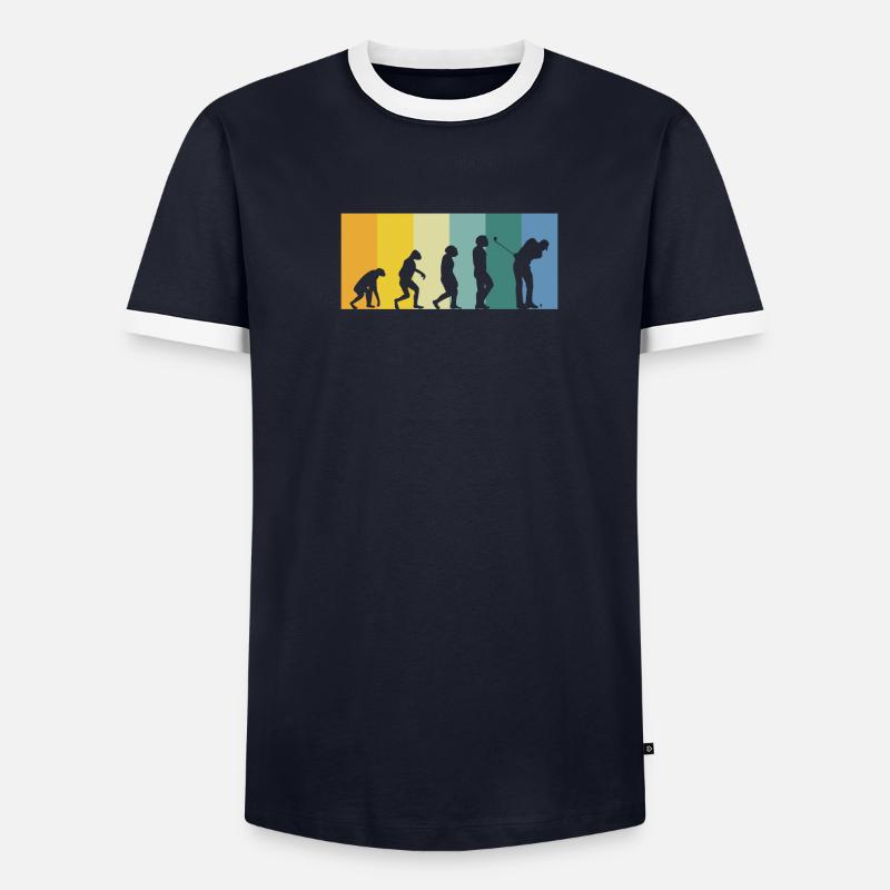 Evolution Golfer - golf rétro vintage couleurs T-shirt contrasté Homme