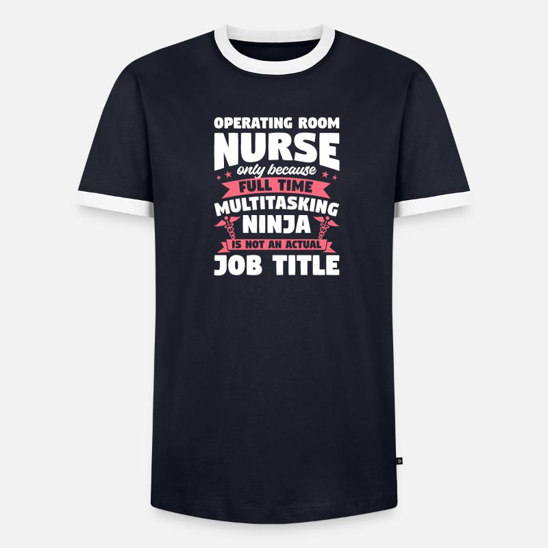OP-Krankenschwester nur, weil Vollzeit ODER - Männer Kontrast-T-Shirt - undefined