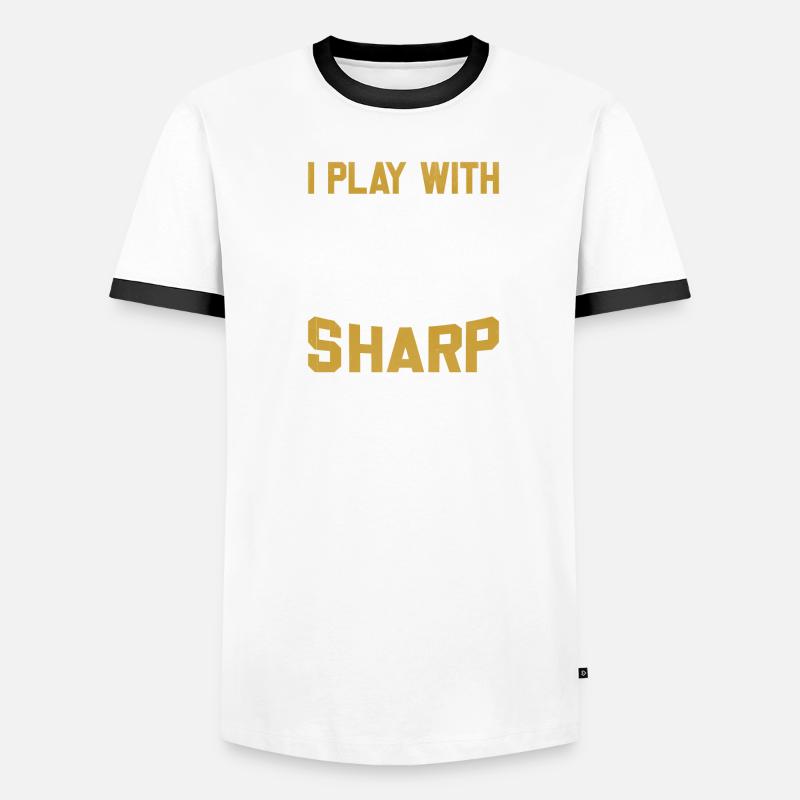 Falconer I Play With Sharp Objects Men's Ringer Shirt