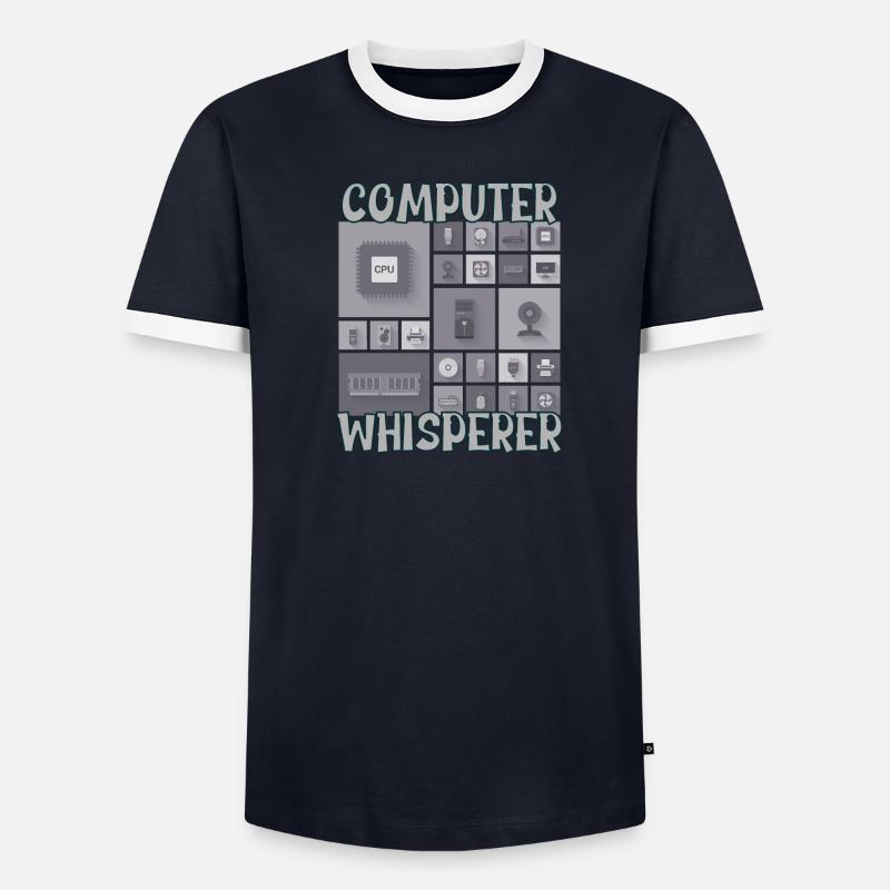 Computer Whisperer IT Tech Support Nerds Geeky Men's Ringer Shirt