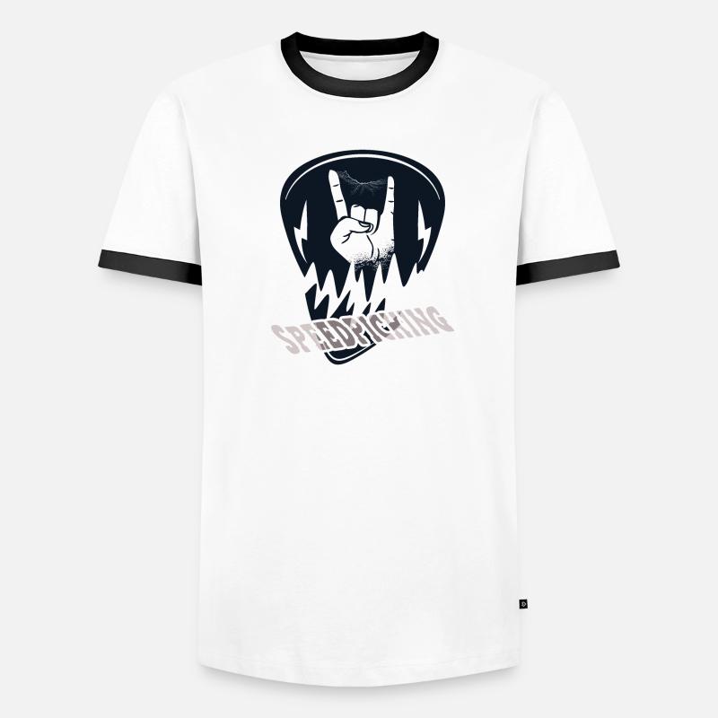 Speedpicking Plectrum with devil's greeting for guitar Men's Ringer Shirt