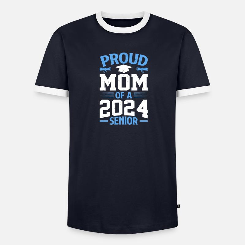 Lustige Stolze Mutter Eines Abschlussgeschenks Männer Kontrast-T-Shirt