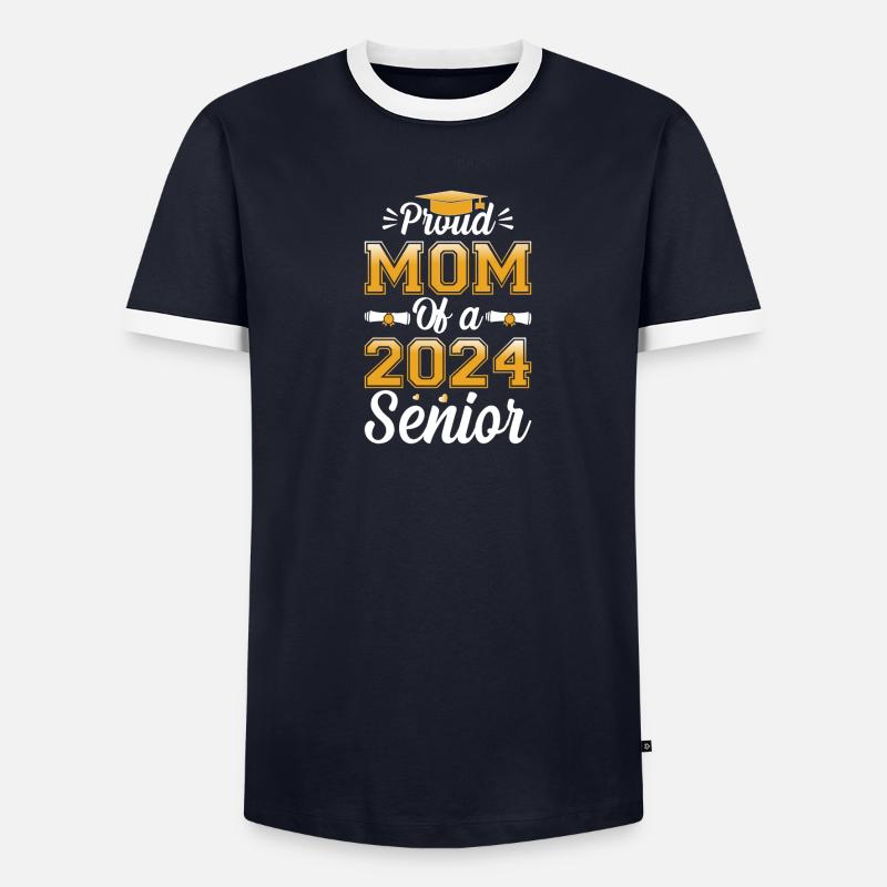 Lustige Stolze Mutter Eines Abschlussgeschenks - Männer Kontrast-T-Shirt - undefined