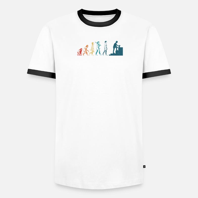 Concrete Finisher Evolution Funny Concrete Worker Men's Ringer Shirt