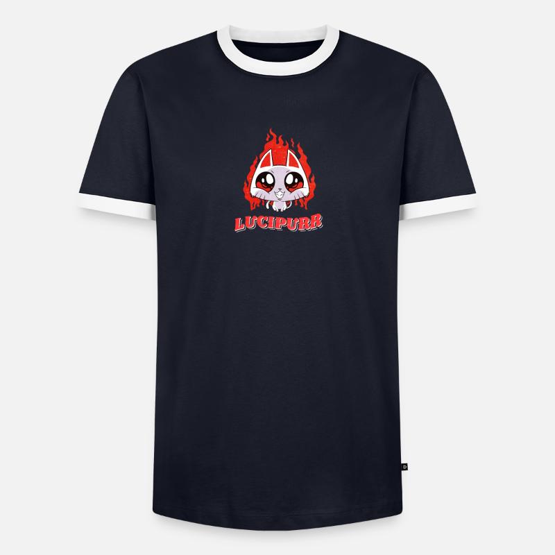 Lucirpurr Devil Cat goth satanique occulte T-shirt contrasté Homme
