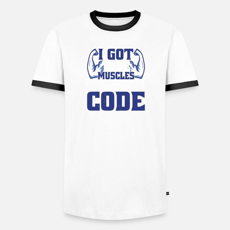 I Got These Muscles Writing Code 4 Männer Kontrast-T-Shirt